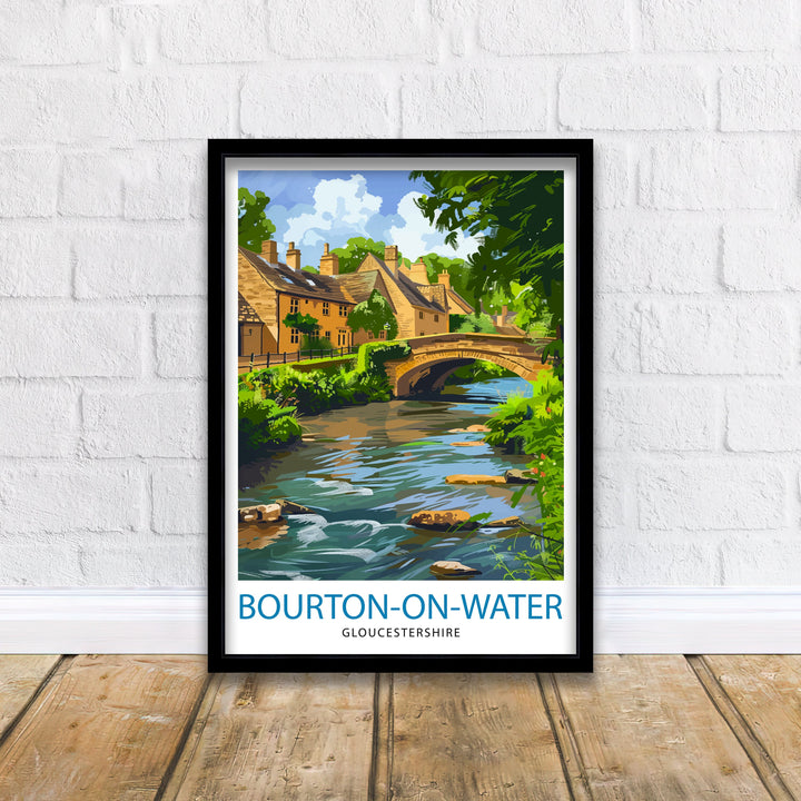 Bourton on Water Cotswolds Travel Print Wall Art, Home Decor Cotswolds Illustration Travel Poster Gift for Travelers