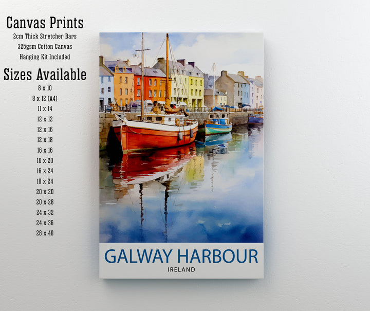 Galway Harbour Travel Print Wall Decor Wall Art Galway Harbour Wall Hanging Home Décor Galway Harbour Gift Art Lovers Ireland Art Lover