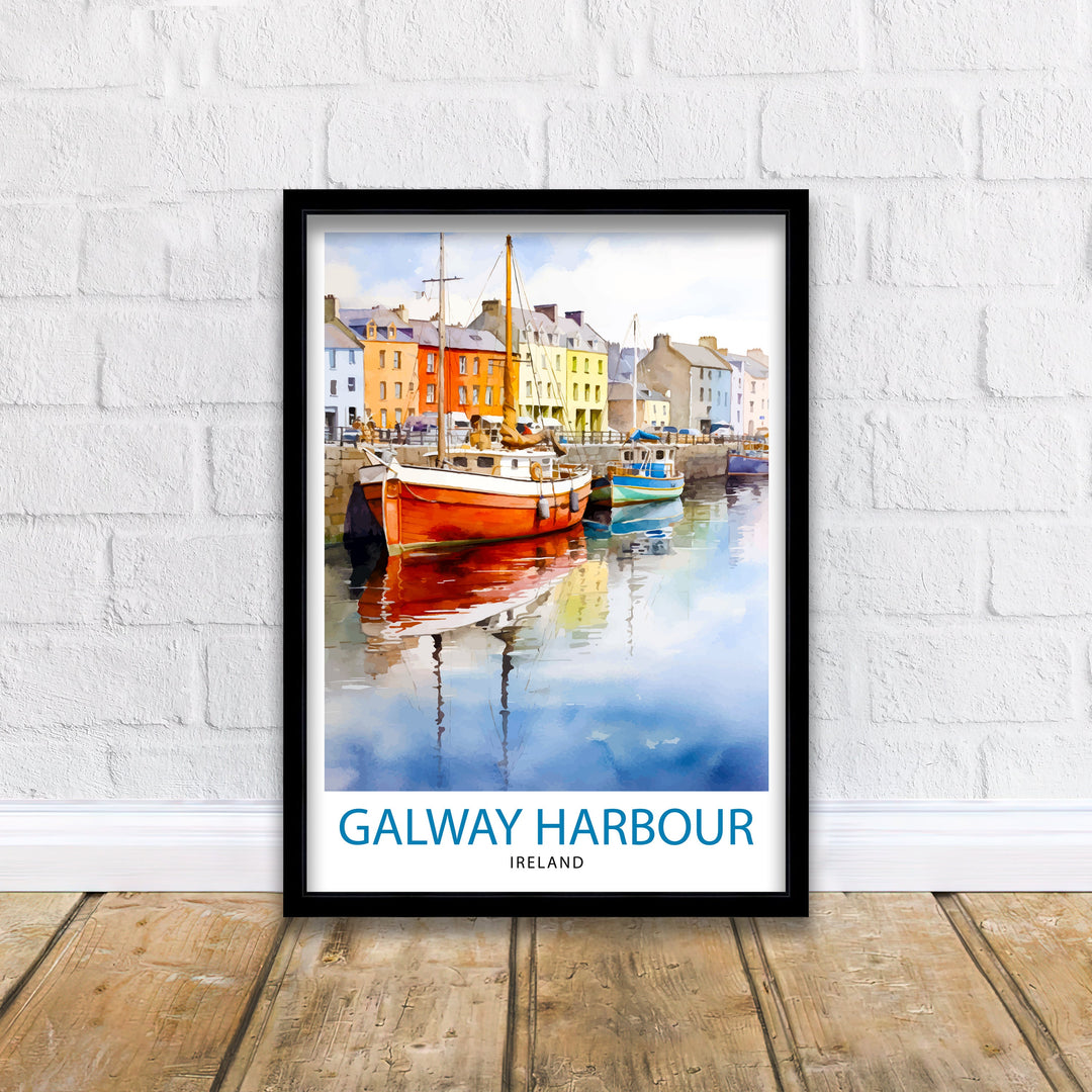 Galway Harbour Travel Poster