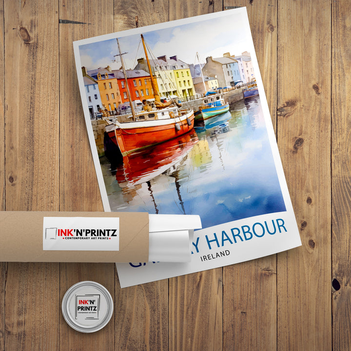 Galway Harbour Travel Poster