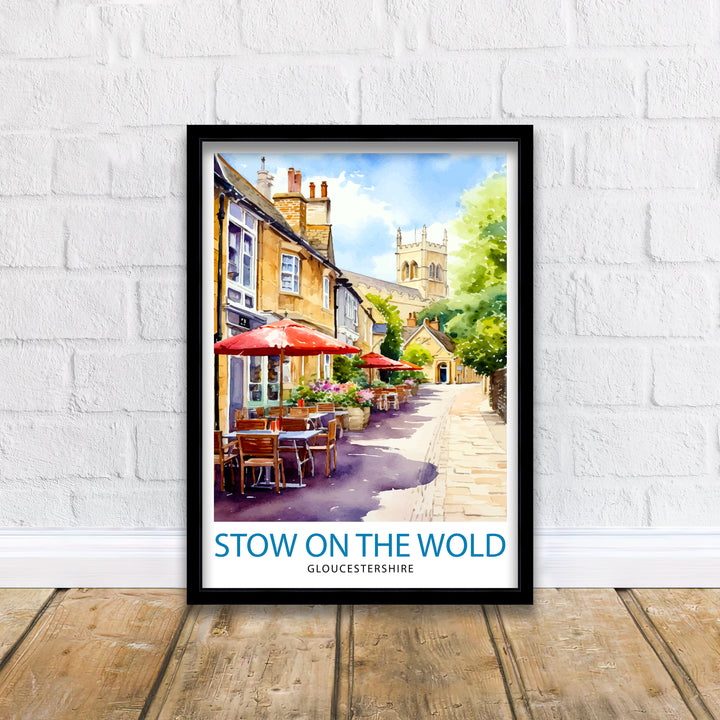 Stow on the Wold Travel Print England Wall Decor Stow on the Wold Illustration Travel Poster Gift England Home Decor