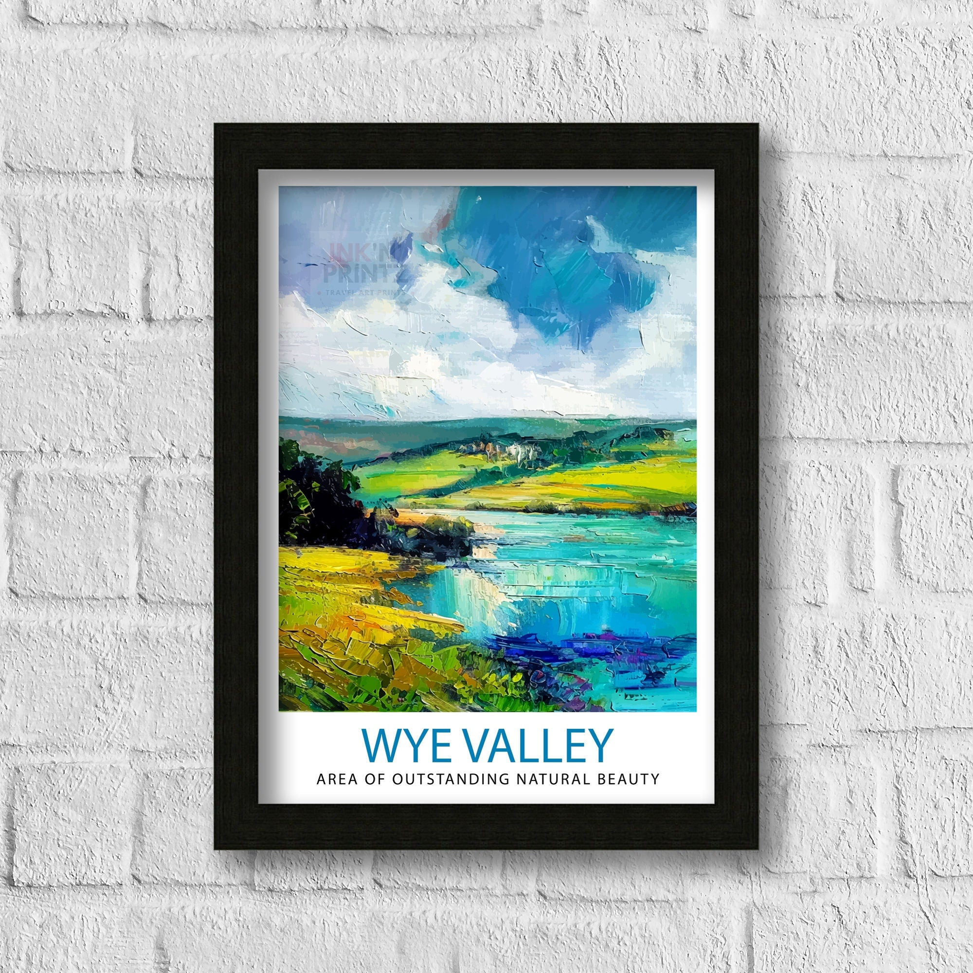 Wye Valley Travel Print Wye Valley Wall Art Wye Valley Home Decor Wye Valley Illustration Travel Poster Gift for Wye Valley UK Travel Print