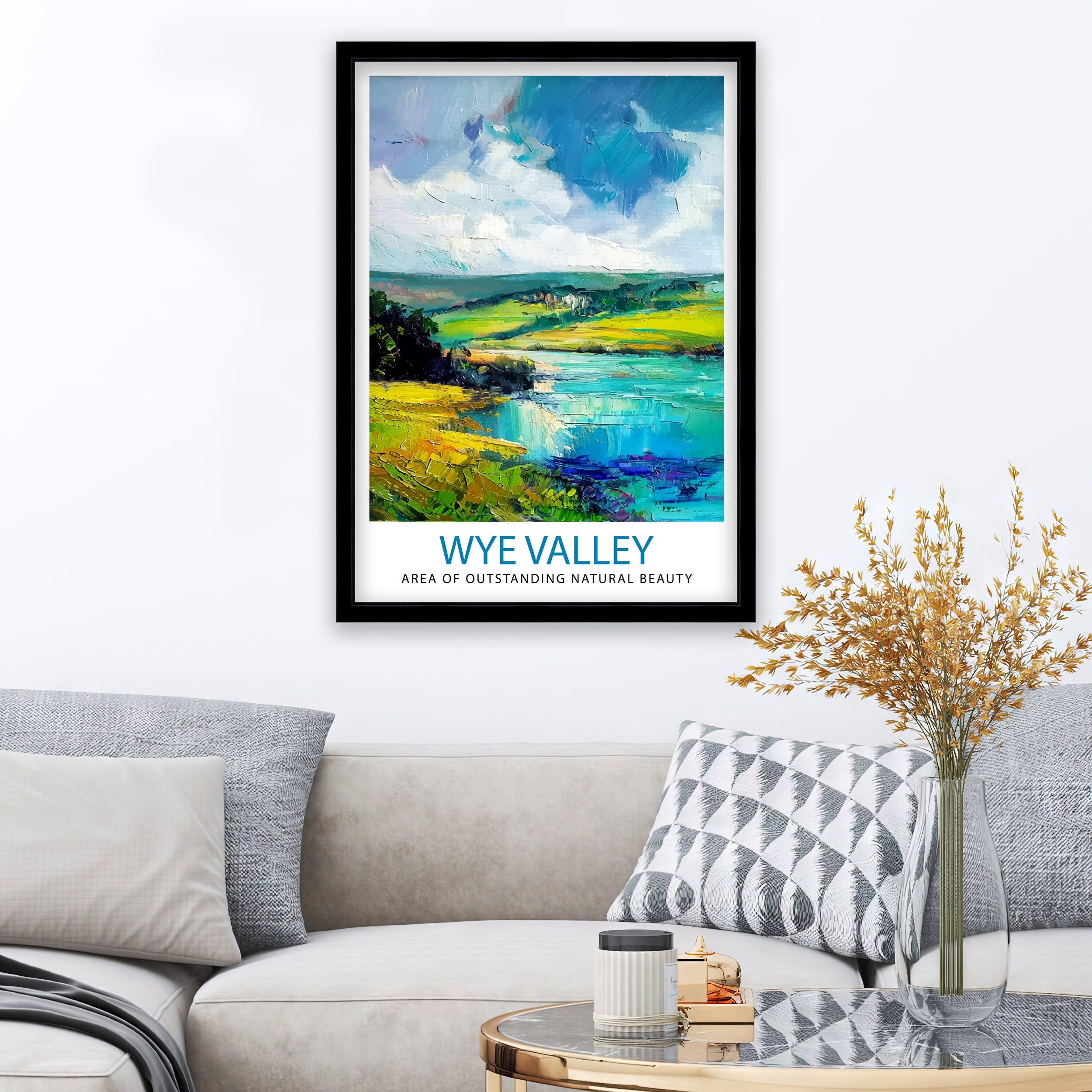 Wye Valley Travel Print Wye Valley Wall Art Wye Valley Home Decor Wye Valley Illustration Travel Poster Gift for Wye Valley UK Travel Print
