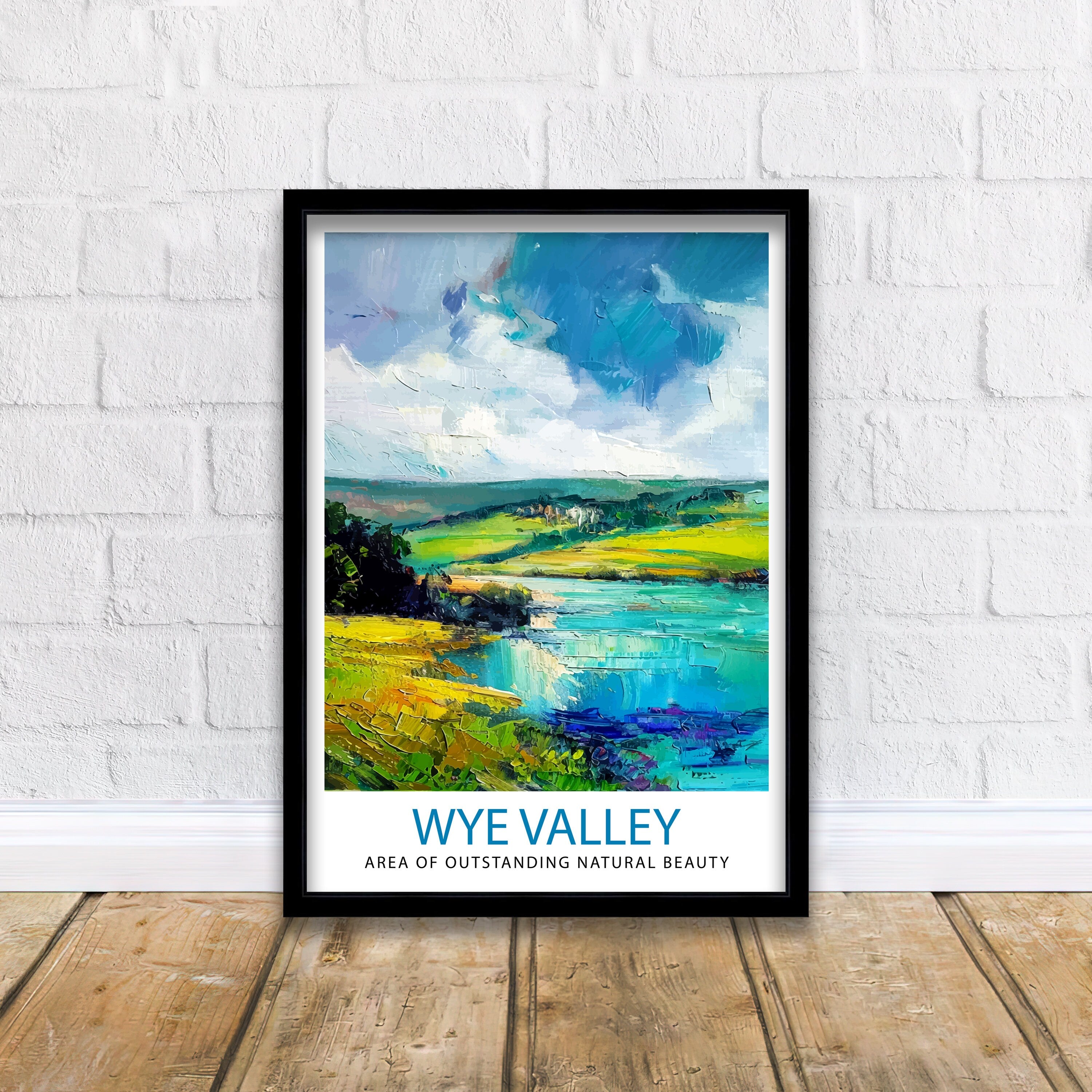 Wye Valley Travel Print Wye Valley Wall Art Wye Valley Home Decor Wye Valley Illustration Travel Poster Gift for Wye Valley UK Travel Print