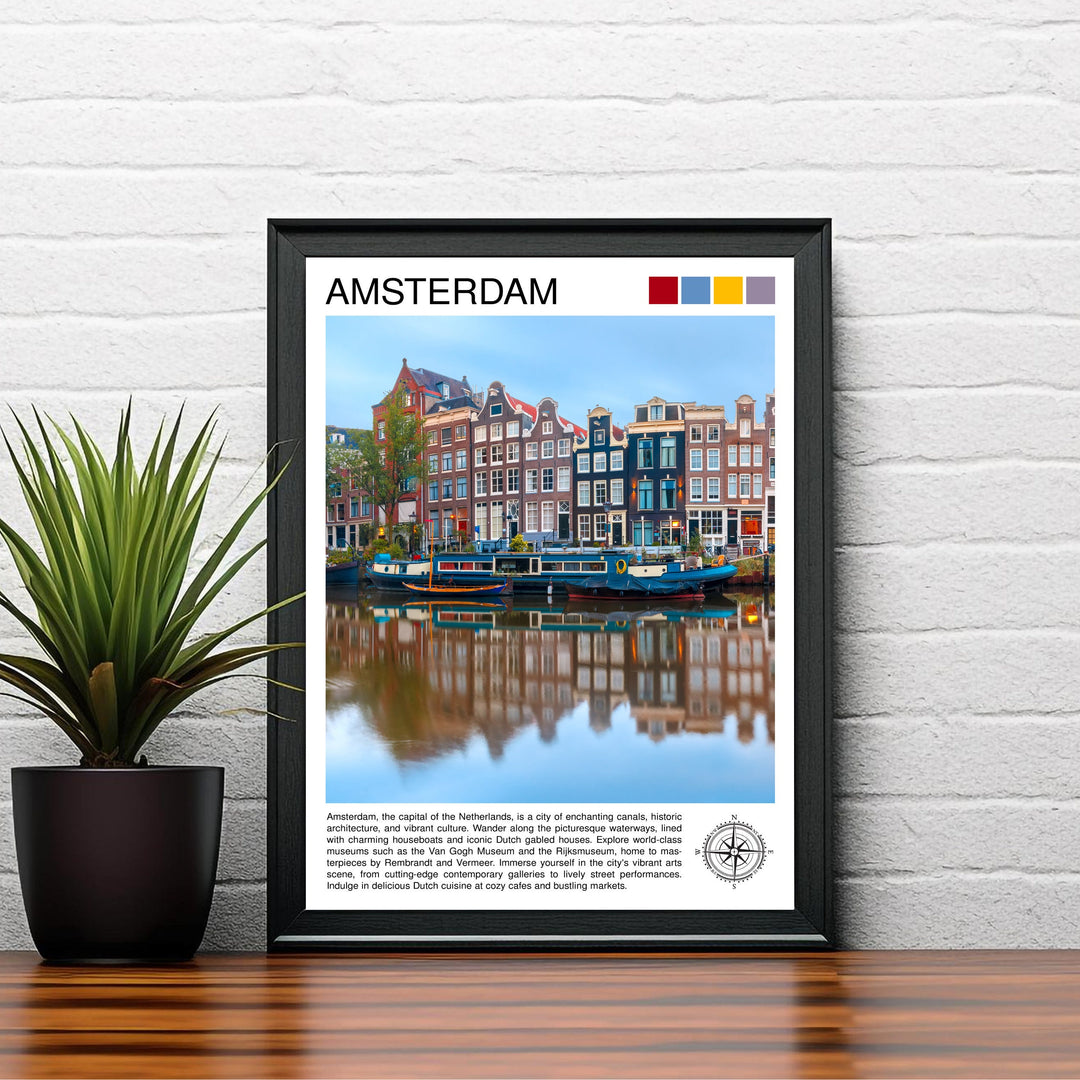 Amsterdam Netherlands Travel Poster