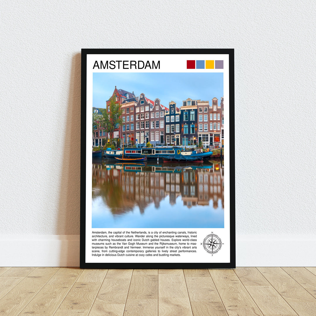 Amsterdam Netherlands Travel Poster