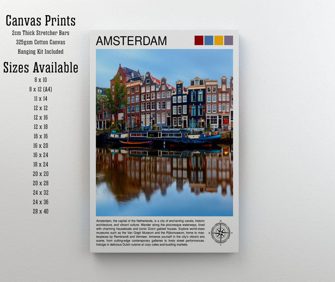 Amsterdam Netherlands Travel Poster