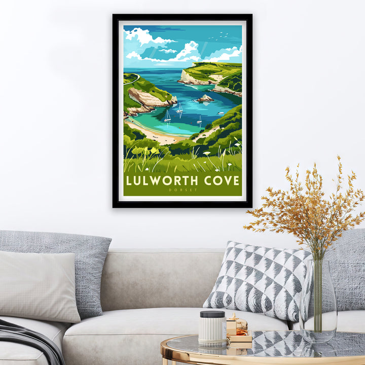 Lulworth Cove Dorset Travel Print Wall Decor Wall Art Lulworth Cove Wall Hanging Home Décor Lulworth Cove Gift Art Lovers England Art Lover