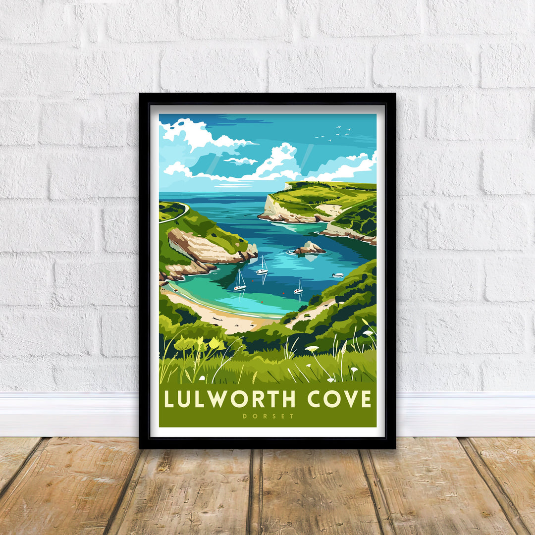 Lulworth Cove Dorset Travel Print Wall Decor Wall Art Lulworth Cove Wall Hanging Home Décor Lulworth Cove Gift Art Lovers England Art Lover