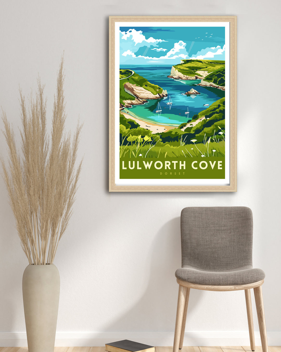 Lulworth Cove Dorset Travel Print Wall Decor Wall Art Lulworth Cove Wall Hanging Home Décor Lulworth Cove Gift Art Lovers England Art Lover