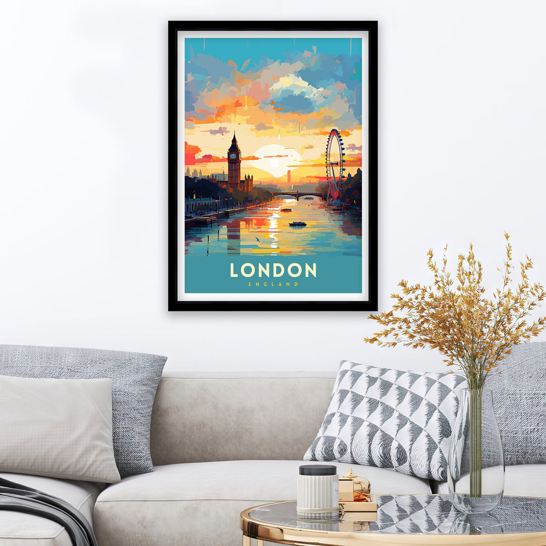 London England Travel Print Wall Decor Wall Art London Wall Hanging Home Décor London Gift Art Lovers UK Art Lover Gift Print Art