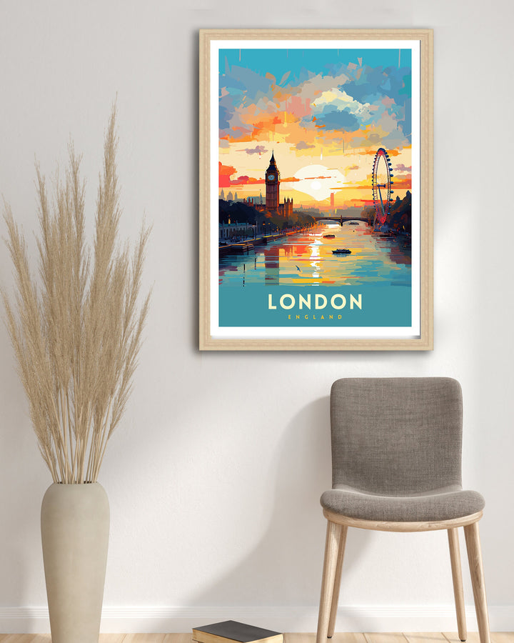 London England Travel Print Wall Decor Wall Art London Wall Hanging Home Décor London Gift Art Lovers UK Art Lover Gift Print Art