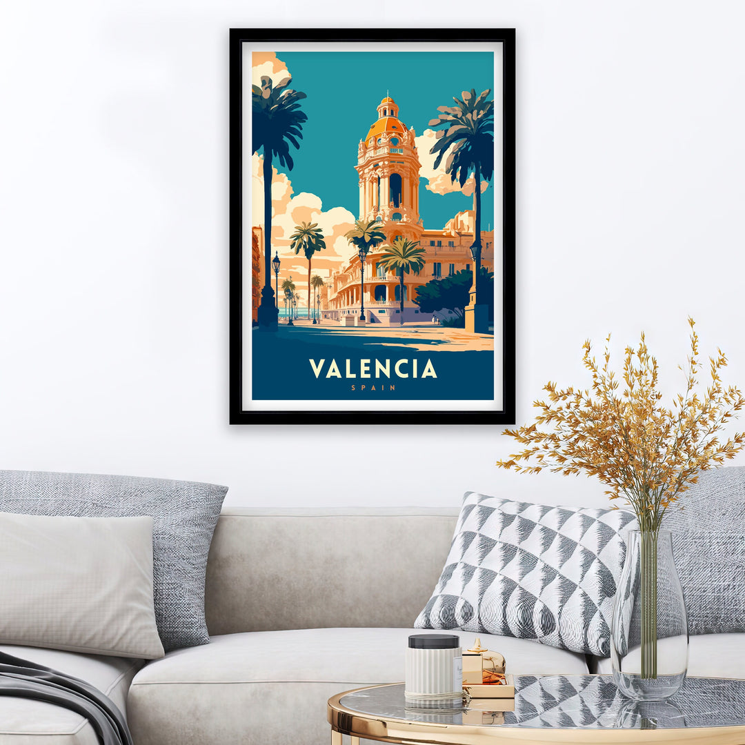 Valencia Spain Travel Print Valencia Wall Decor Valencia Home Living Decor Valencia Spain Illustration Travel Poster Gift For Valencia Spain