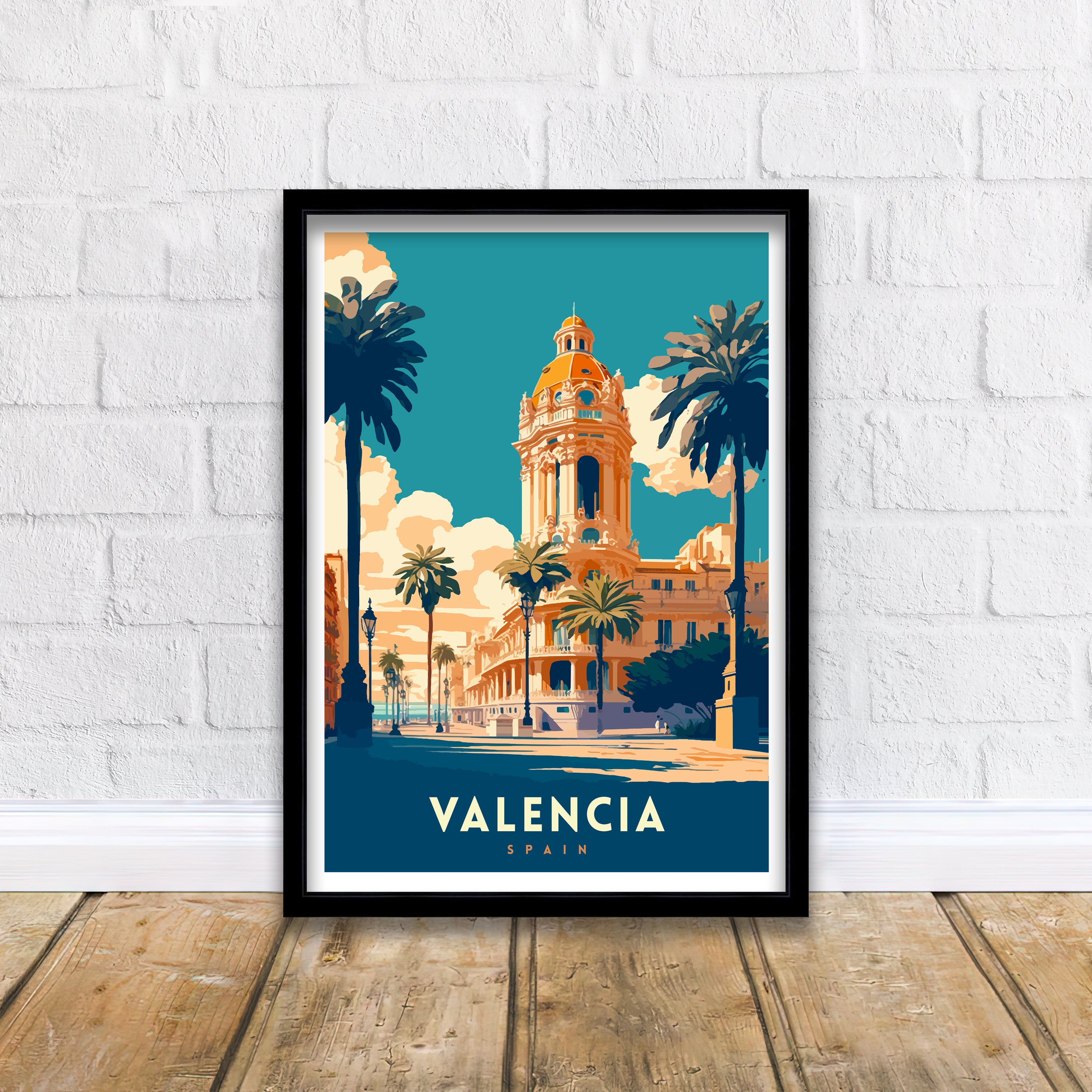 Valencia Spain Travel Print Valencia Wall Decor Valencia Home Living Decor Valencia Spain Illustration Travel Poster Gift For Valencia Spain