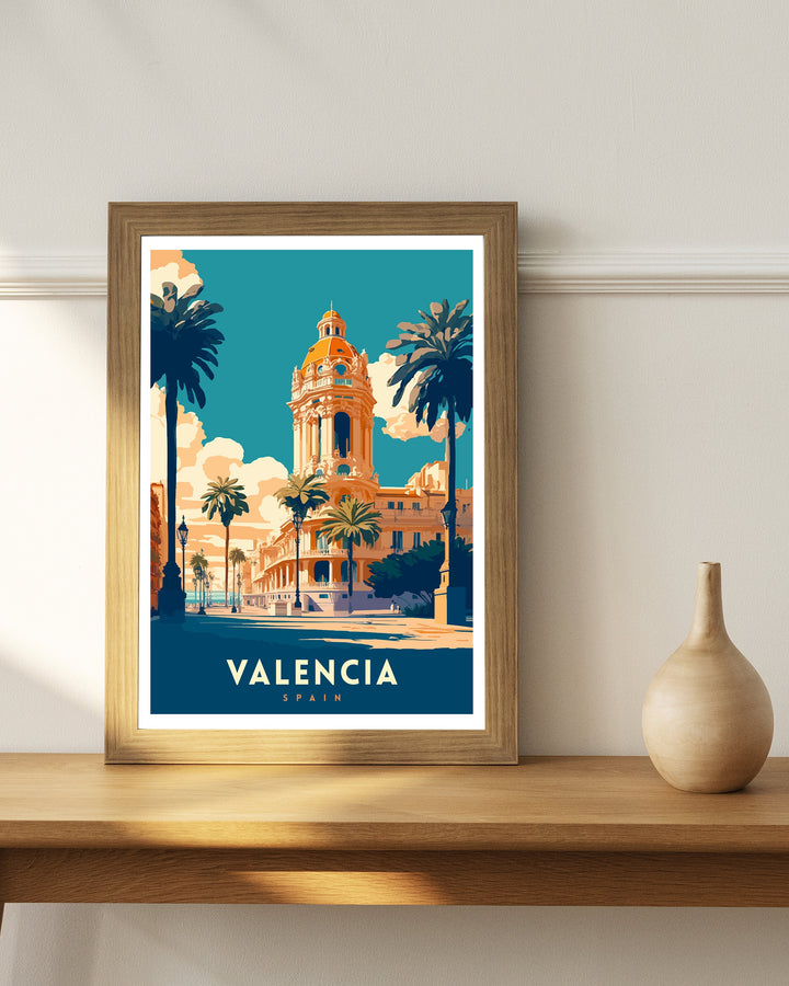 Valencia Spain Travel Print Valencia Wall Decor Valencia Home Living Decor Valencia Spain Illustration Travel Poster Gift For Valencia Spain