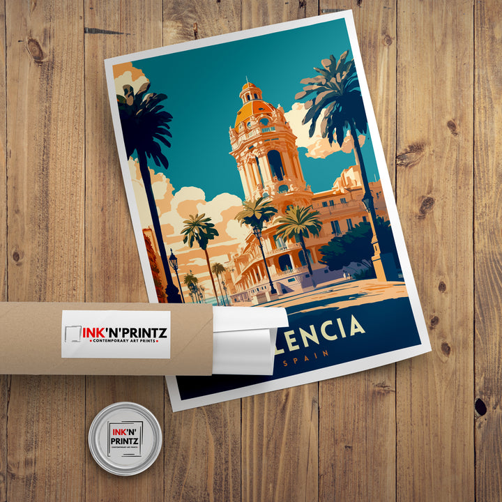 Valencia Spain Travel Print Valencia Wall Decor Valencia Home Living Decor Valencia Spain Illustration Travel Poster Gift For Valencia Spain