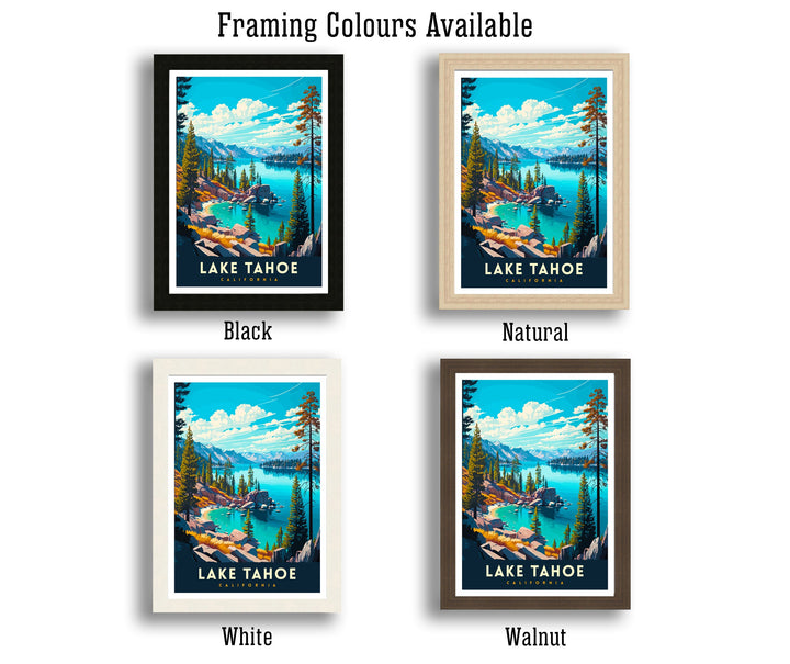 Lake Tahoe Travel Print Wall Decor Wall Art Lake Tahoe Wall Hanging Home Décor Lake Tahoe Gift Art Lovers USA Art Lover Gift Print Art