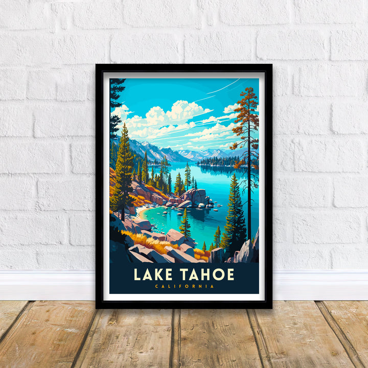Lake Tahoe Travel Print Wall Decor Wall Art Lake Tahoe Wall Hanging Home Décor Lake Tahoe Gift Art Lovers USA Art Lover Gift Print Art