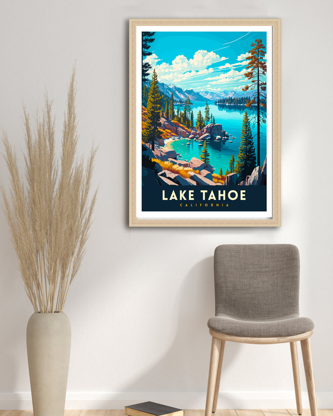 Lake Tahoe Travel Print Wall Decor Wall Art Lake Tahoe Wall Hanging Home Décor Lake Tahoe Gift Art Lovers USA Art Lover Gift Print Art