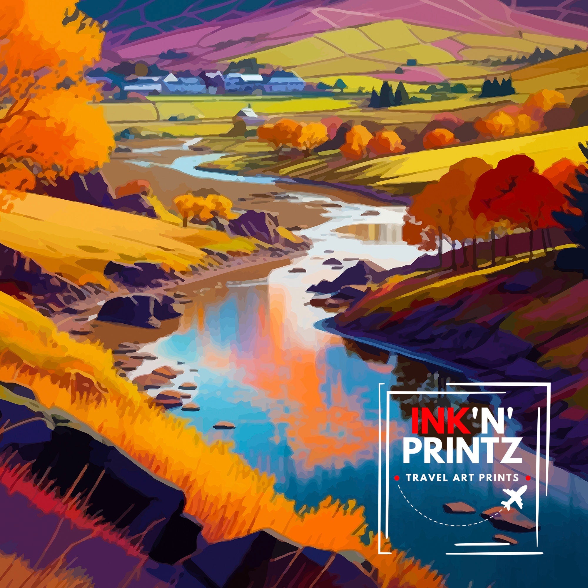 Scottish Borders Travel Print Wall Decor Wall Art Scottish Borders Wall Hanging Home Décor Scottish Borders Gift Art Lovers Scotland Art