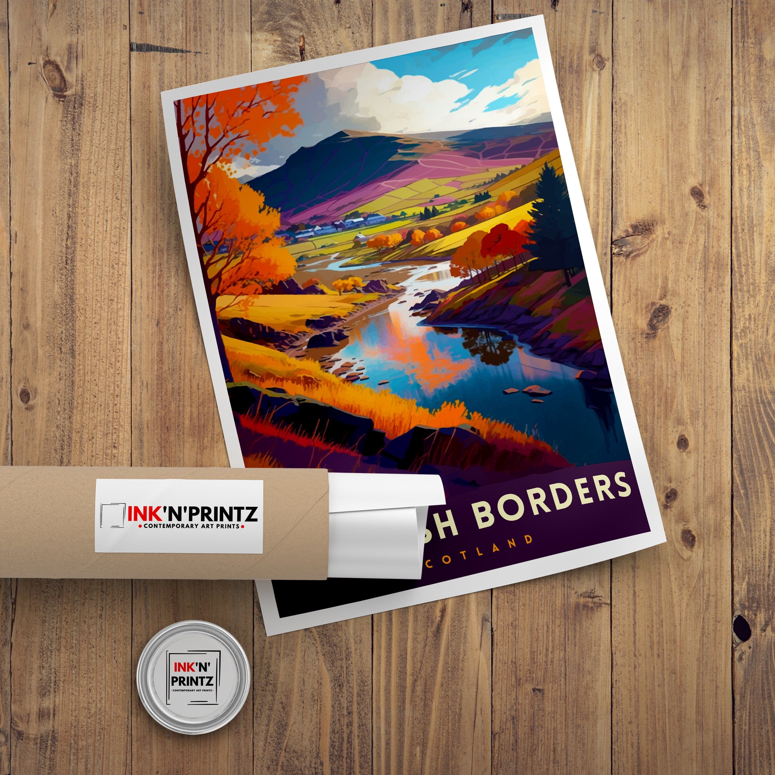 Scottish Borders Travel Print Wall Decor Wall Art Scottish Borders Wall Hanging Home Décor Scottish Borders Gift Art Lovers Scotland Art