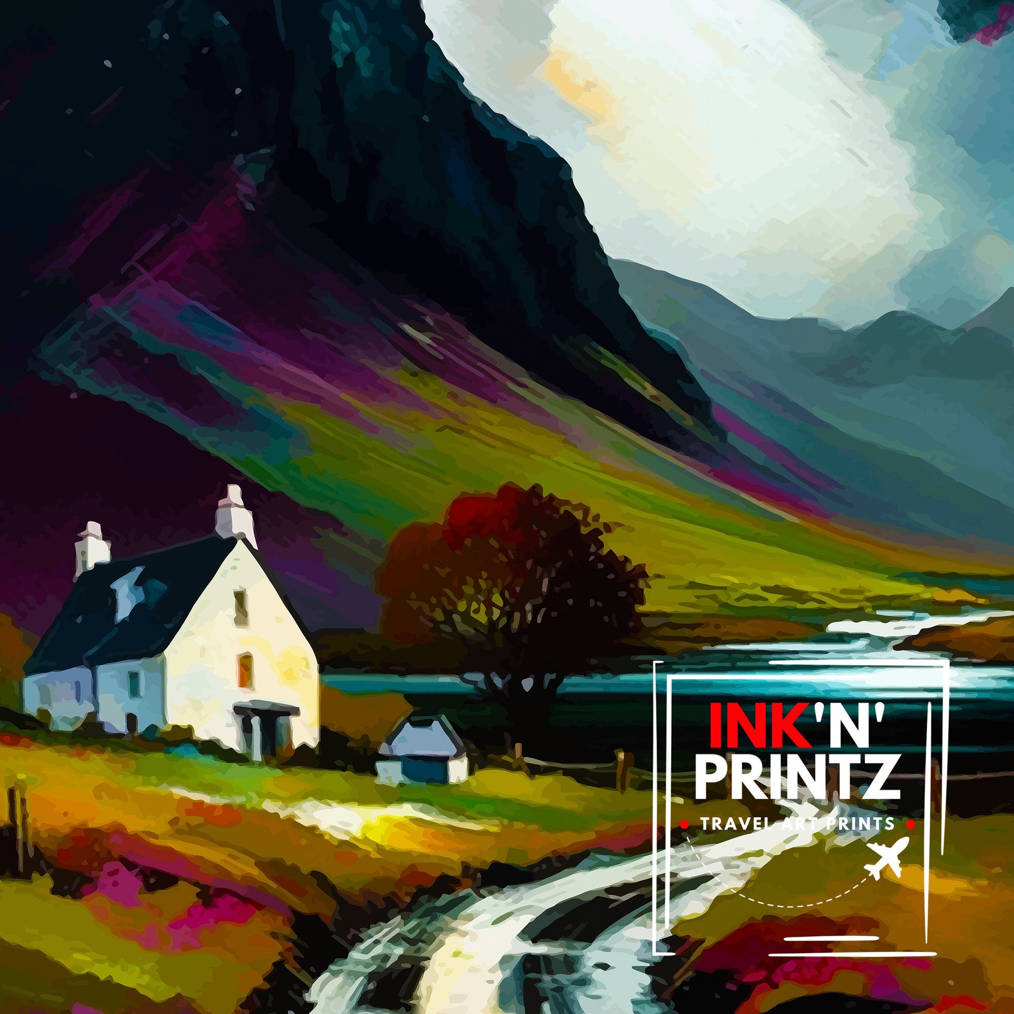 Glencoe Scotland Travel Print Wall Decor Wall Art Glencoe Wall Hanging Home Décor Glencoe Gift Art Lovers Scotland Art Lover Gift Print Art