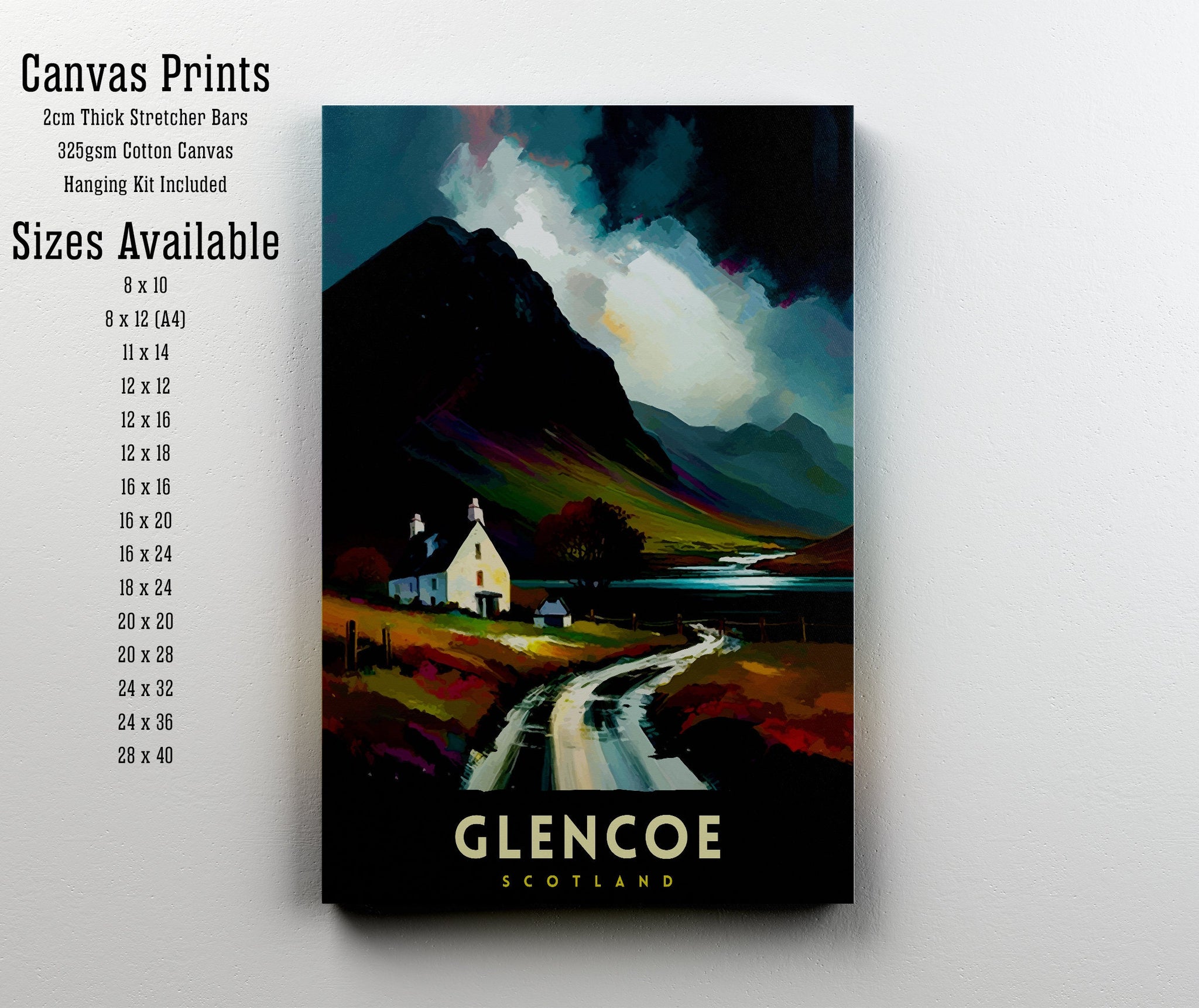 Glencoe Scotland Travel Print Wall Decor Wall Art Glencoe Wall Hanging Home Décor Glencoe Gift Art Lovers Scotland Art Lover Gift Print Art