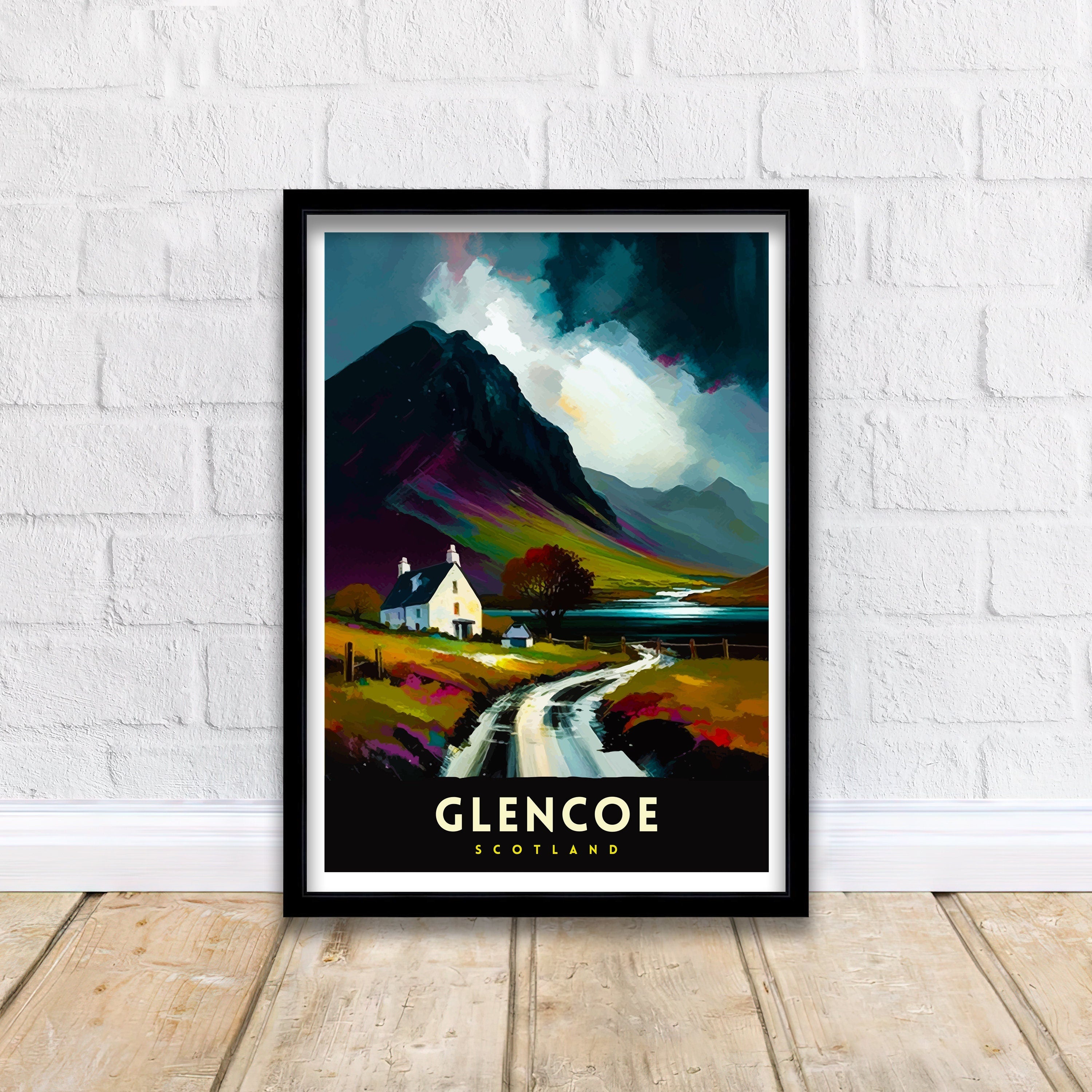 Glencoe Scotland Travel Print Wall Decor Wall Art Glencoe Wall Hanging Home Décor Glencoe Gift Art Lovers Scotland Art Lover Gift Print Art