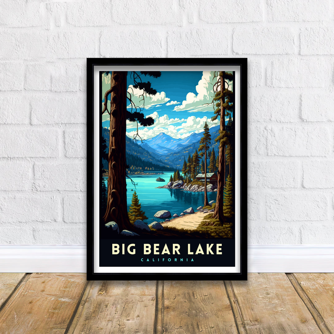 Big Bear Lake California Travel Print Wall Decor Wall Art Big Bear Lake Wall Hanging Home Décor Big Bear Lake Gift Art Lovers California