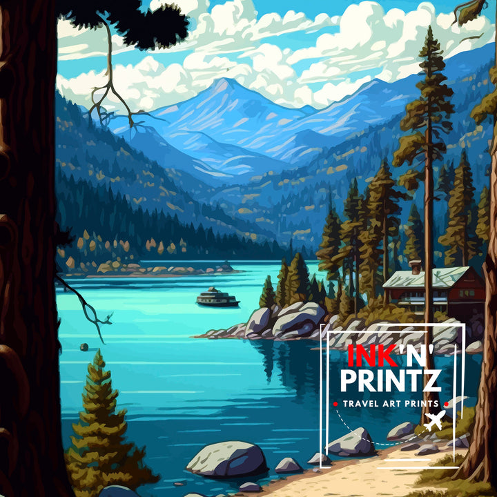 Big Bear Lake California Travel Print Wall Decor Wall Art Big Bear Lake Wall Hanging Home Décor Big Bear Lake Gift Art Lovers California
