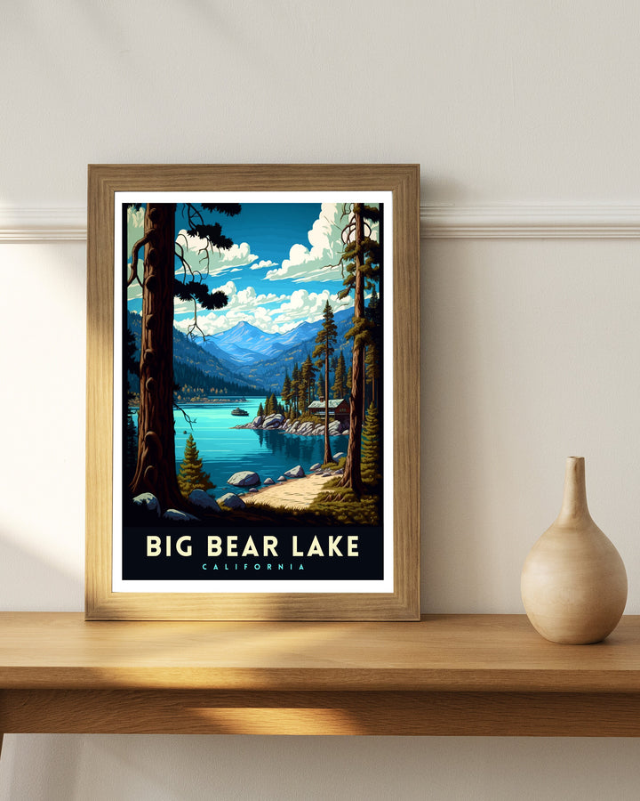 Big Bear Lake California Travel Print Wall Decor Wall Art Big Bear Lake Wall Hanging Home Décor Big Bear Lake Gift Art Lovers California