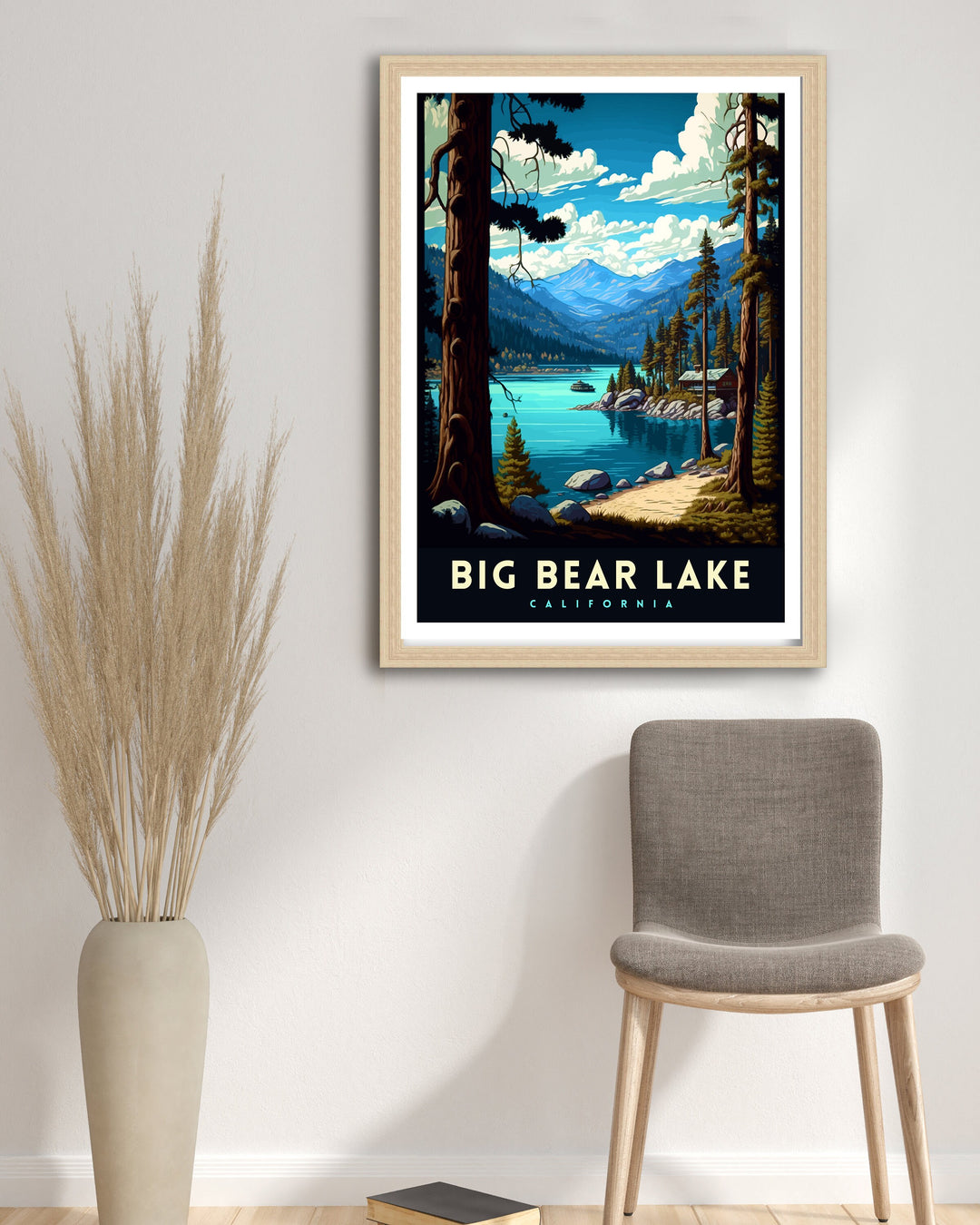 Big Bear Lake California Travel Print Wall Decor Wall Art Big Bear Lake Wall Hanging Home Décor Big Bear Lake Gift Art Lovers California