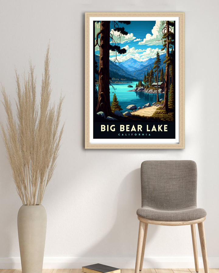 Big Bear Lake California Travel Print Wall Decor Wall Art Big Bear Lake Wall Hanging Home Décor Big Bear Lake Gift Art Lovers California