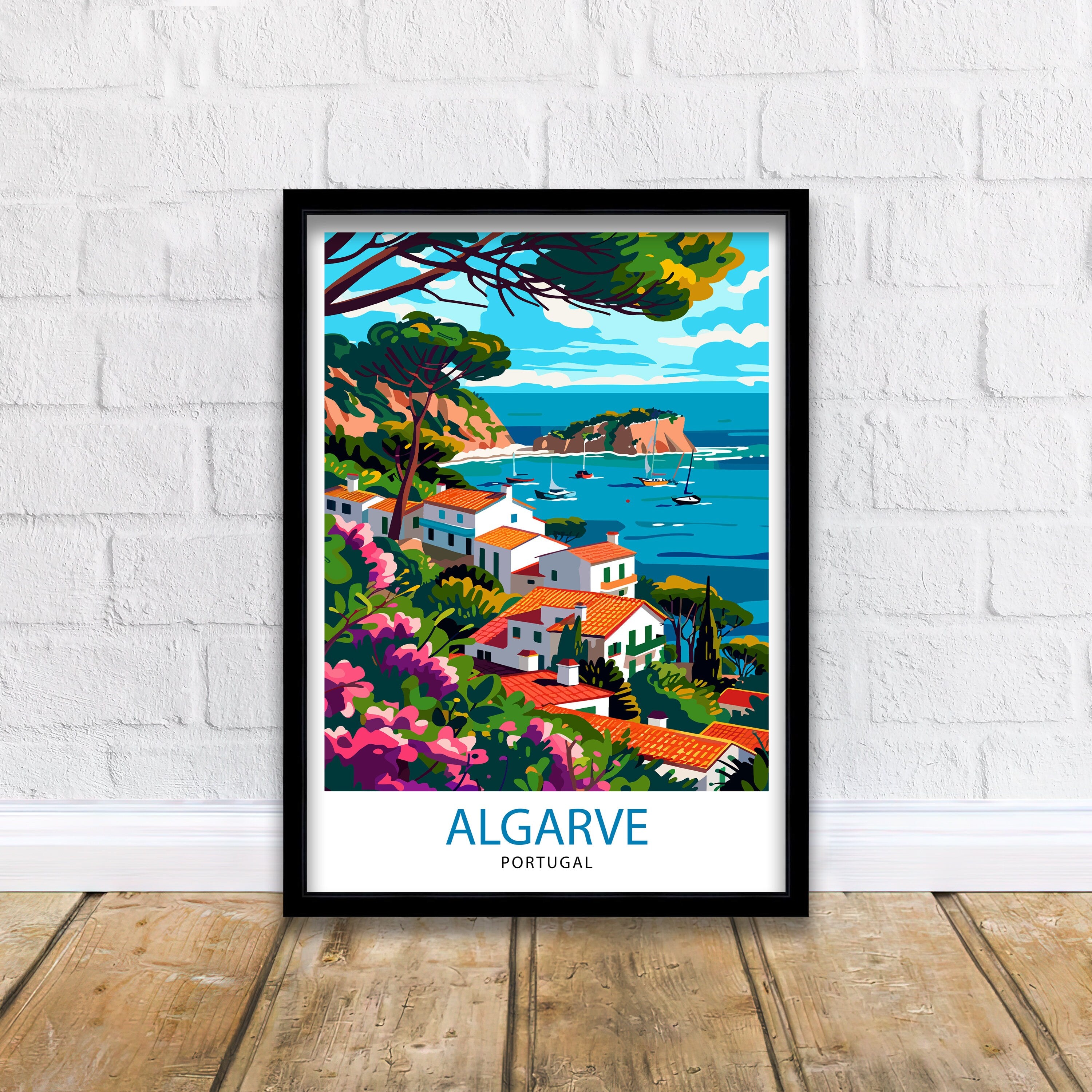 Algarve Portugal Travel Print Algarve Wall Decor Algarve Poster Portugal Travel Prints Algarve Art Print Algarve Illustration Algarve Wall