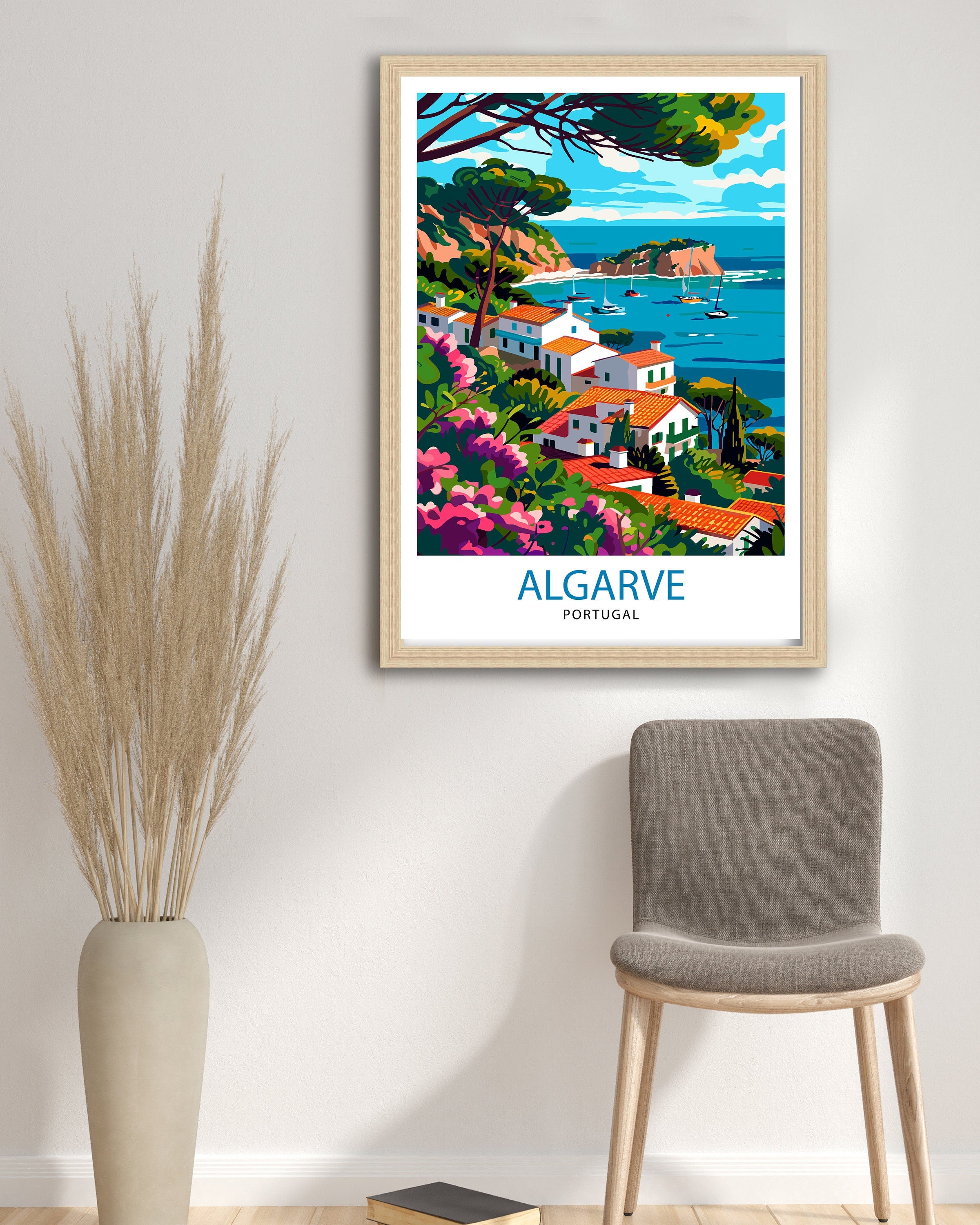 Algarve Portugal Travel Print Algarve Wall Decor Algarve Poster Portugal Travel Prints Algarve Art Print Algarve Illustration Algarve Wall