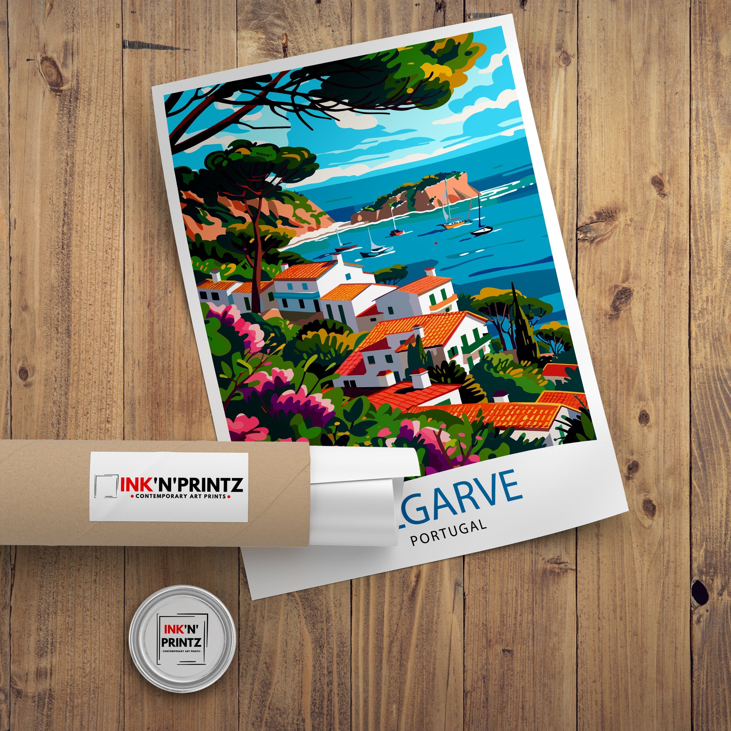 Algarve Portugal Travel Print Algarve Wall Decor Algarve Poster Portugal Travel Prints Algarve Art Print Algarve Illustration Algarve Wall