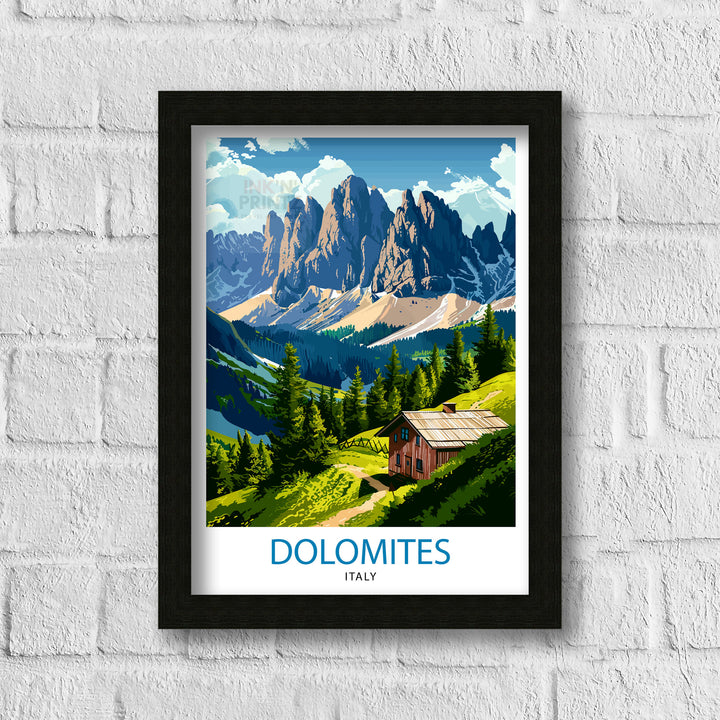 Dolomites Italy Travel Poster Dolomites Wall Art Dolomites Home Decor Italy Illustration Travel Poster Gift For Italy Lovers