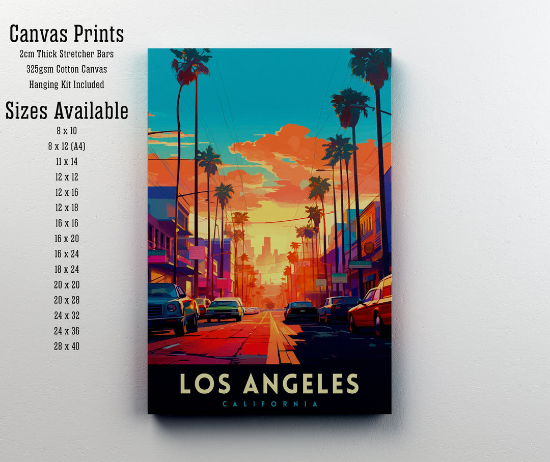 Los Angeles Travel Print| LA Wall Decor California Home Living Decor LA Illustration Travel Poster Gift for LA, California Home Decor