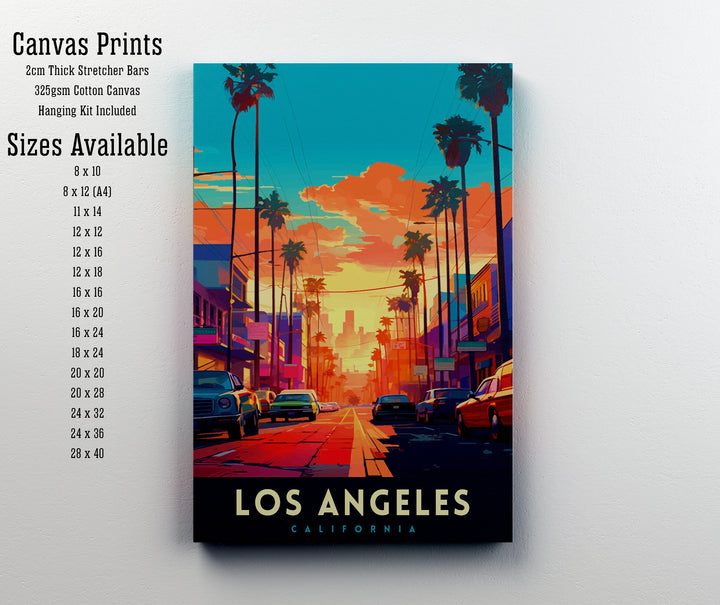 Los Angeles Travel Print| LA Wall Decor California Home Living Decor LA Illustration Travel Poster Gift for LA, California Home Decor