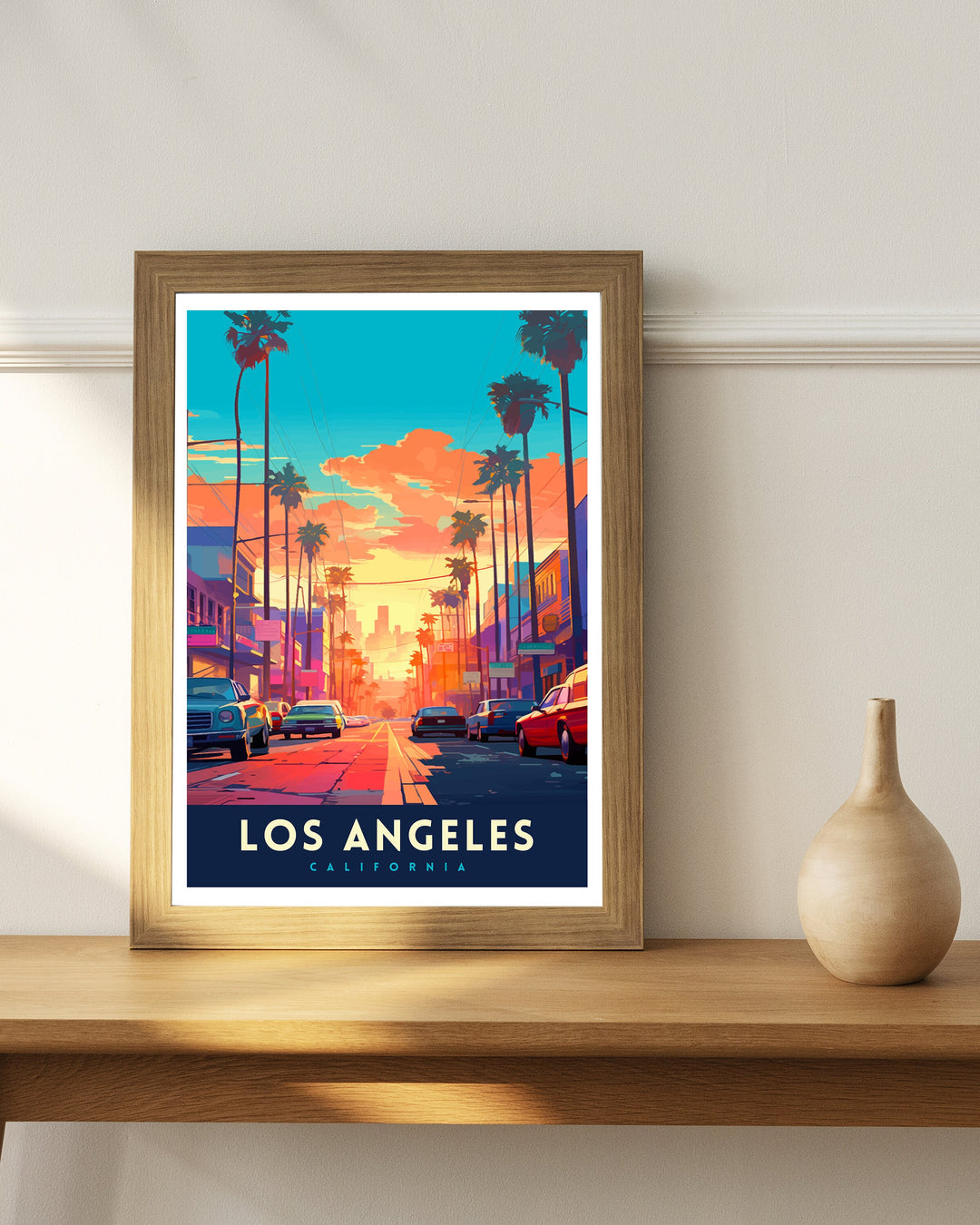 Los Angeles Travel Print| LA Wall Decor California Home Living Decor LA Illustration Travel Poster Gift for LA, California Home Decor
