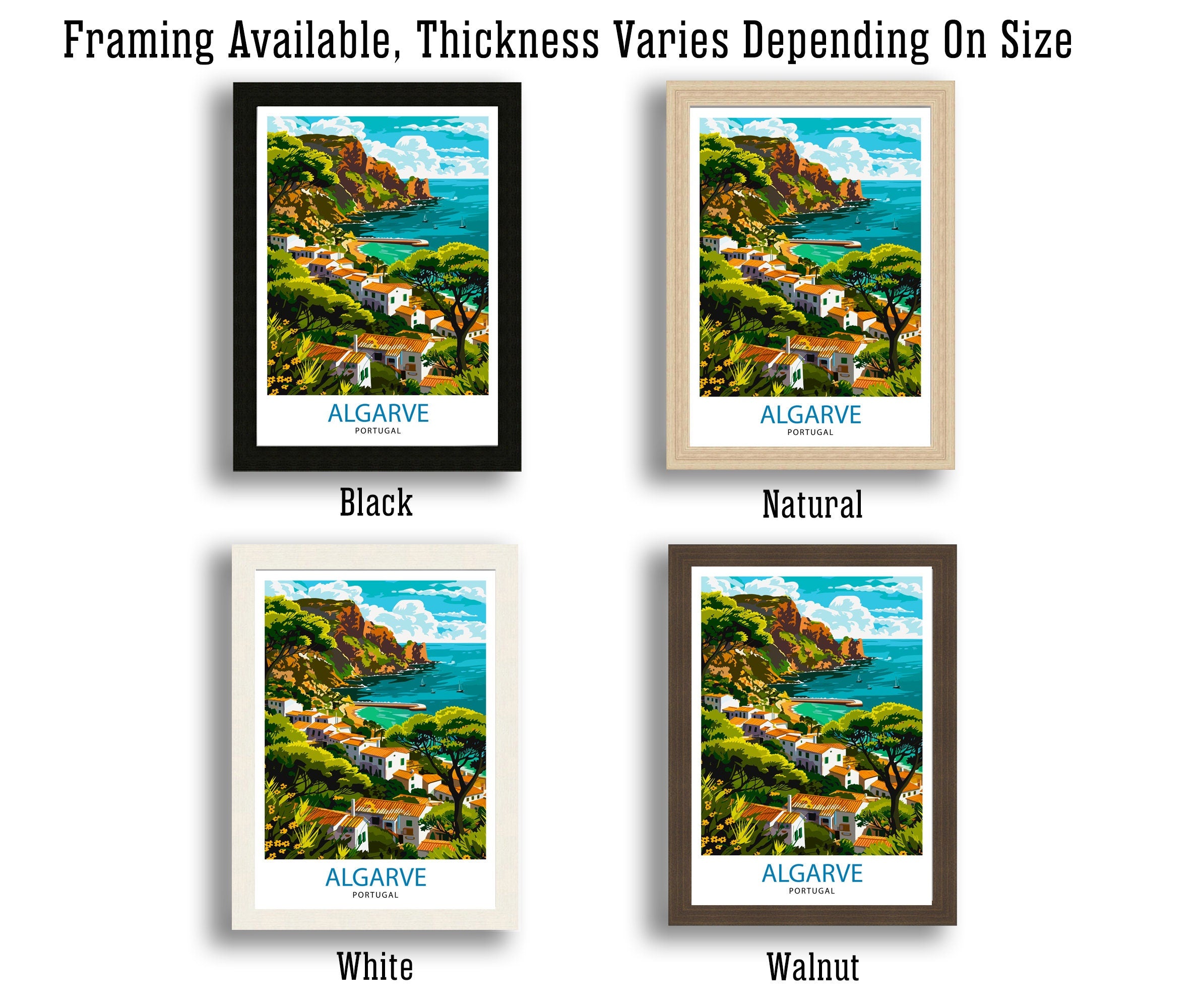 Algarve Portugal Travel Print Algarve Wall Decor Algarve Poster Portugal Travel Prints Algarve Art Print Algarve Illustration Algarve Wall