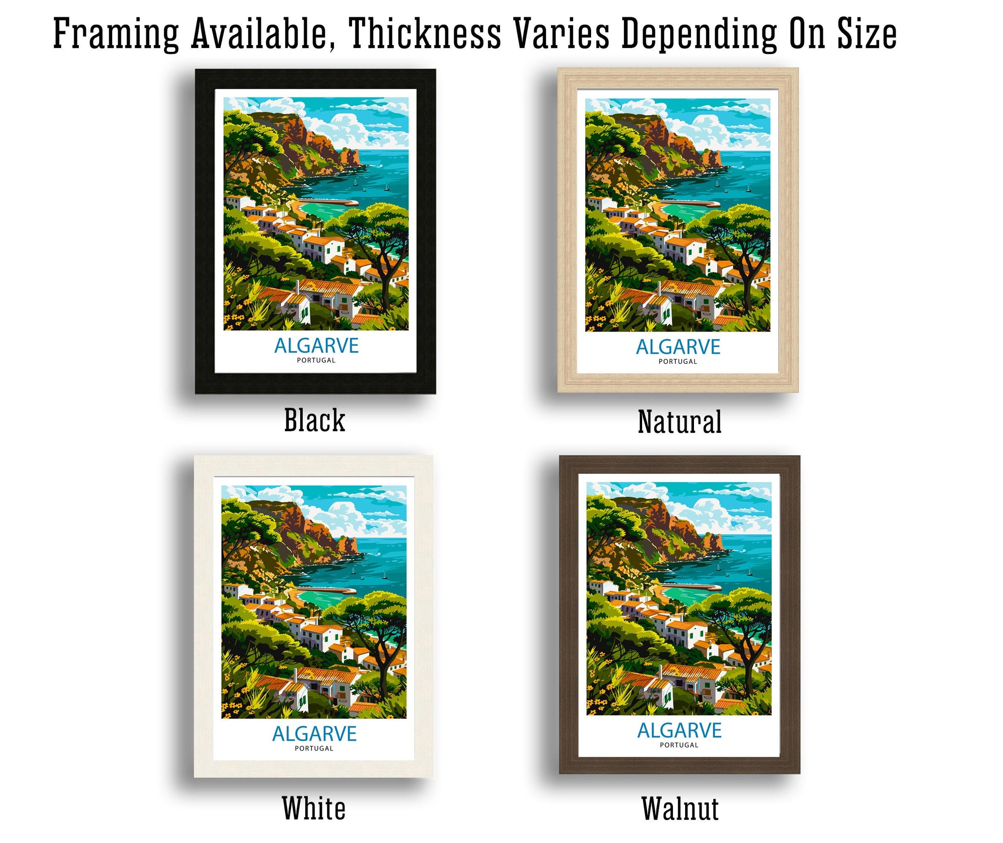 Algarve Portugal Travel Print Algarve Wall Decor Algarve Poster Portugal Travel Prints Algarve Art Print Algarve Illustration Algarve Wall
