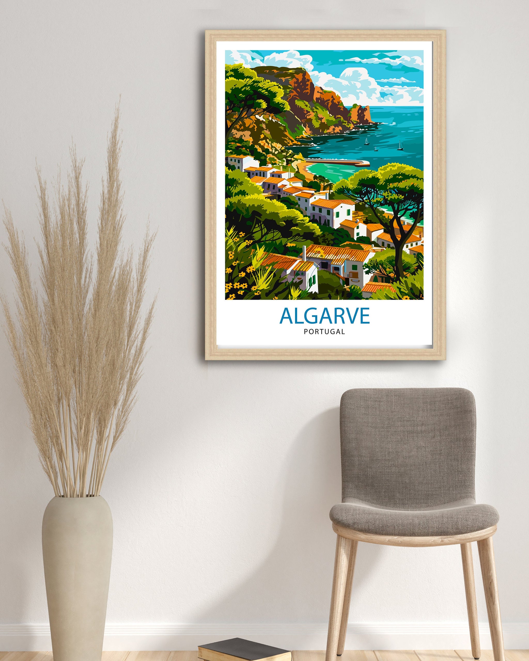 Algarve Portugal Travel Print Algarve Wall Decor Algarve Poster Portugal Travel Prints Algarve Art Print Algarve Illustration Algarve Wall