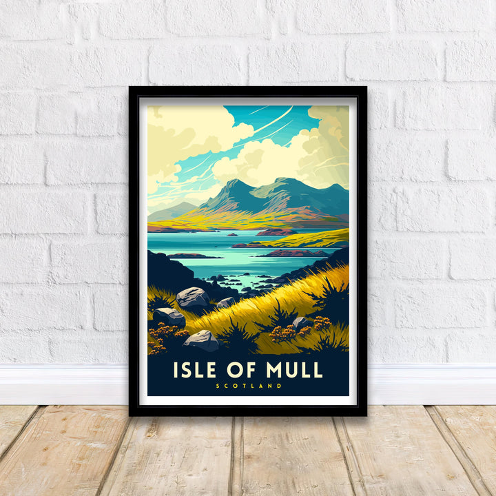 Isle of Mull Scotland Travel Print Mull Wall Decor Mull Home Living Decor Scotland Illustration Travel Poster Gift for Mull Scotland Home