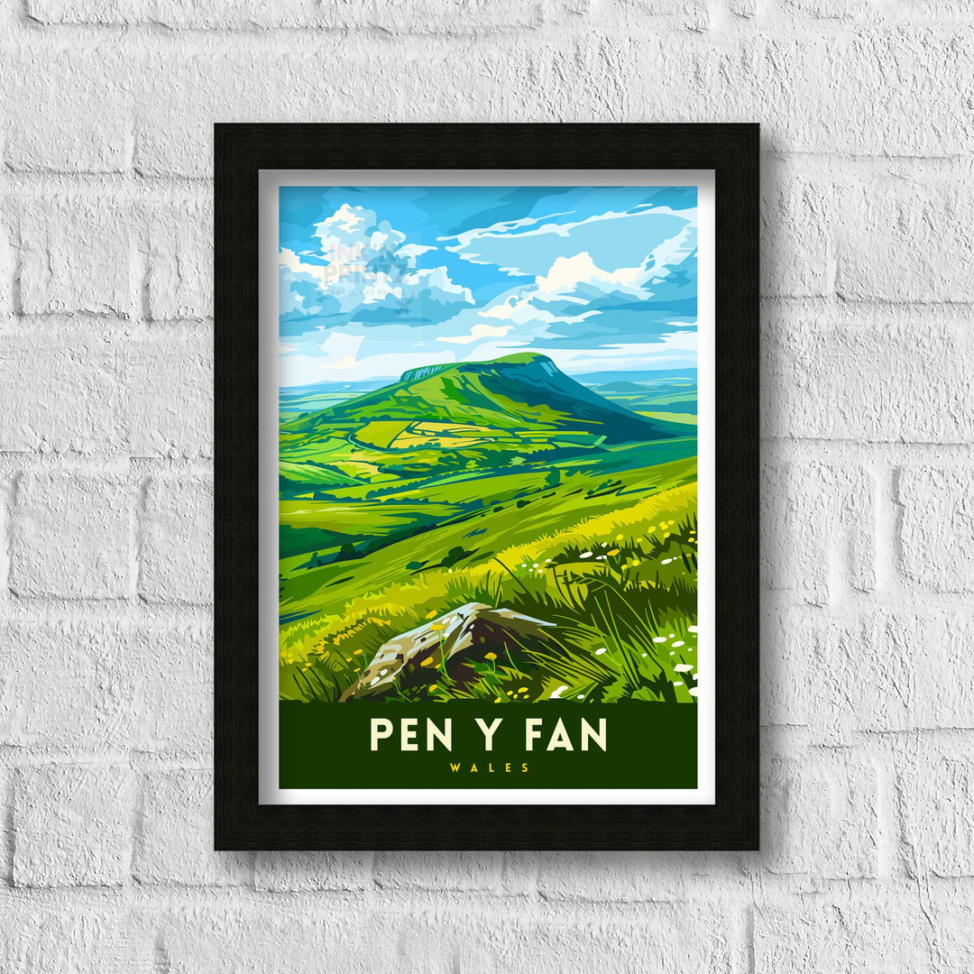 Pen y Fan Wales Travel Poster Wall Art Home Decor Pen y Fan Illustration Travel Poster Gift for Wales Lovers Wales Home Decor