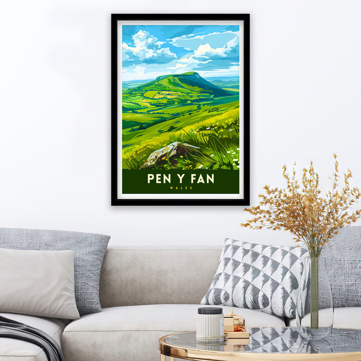 Pen y Fan Wales Travel Poster Wall Art Home Decor Pen y Fan Illustration Travel Poster Gift for Wales Lovers Wales Home Decor