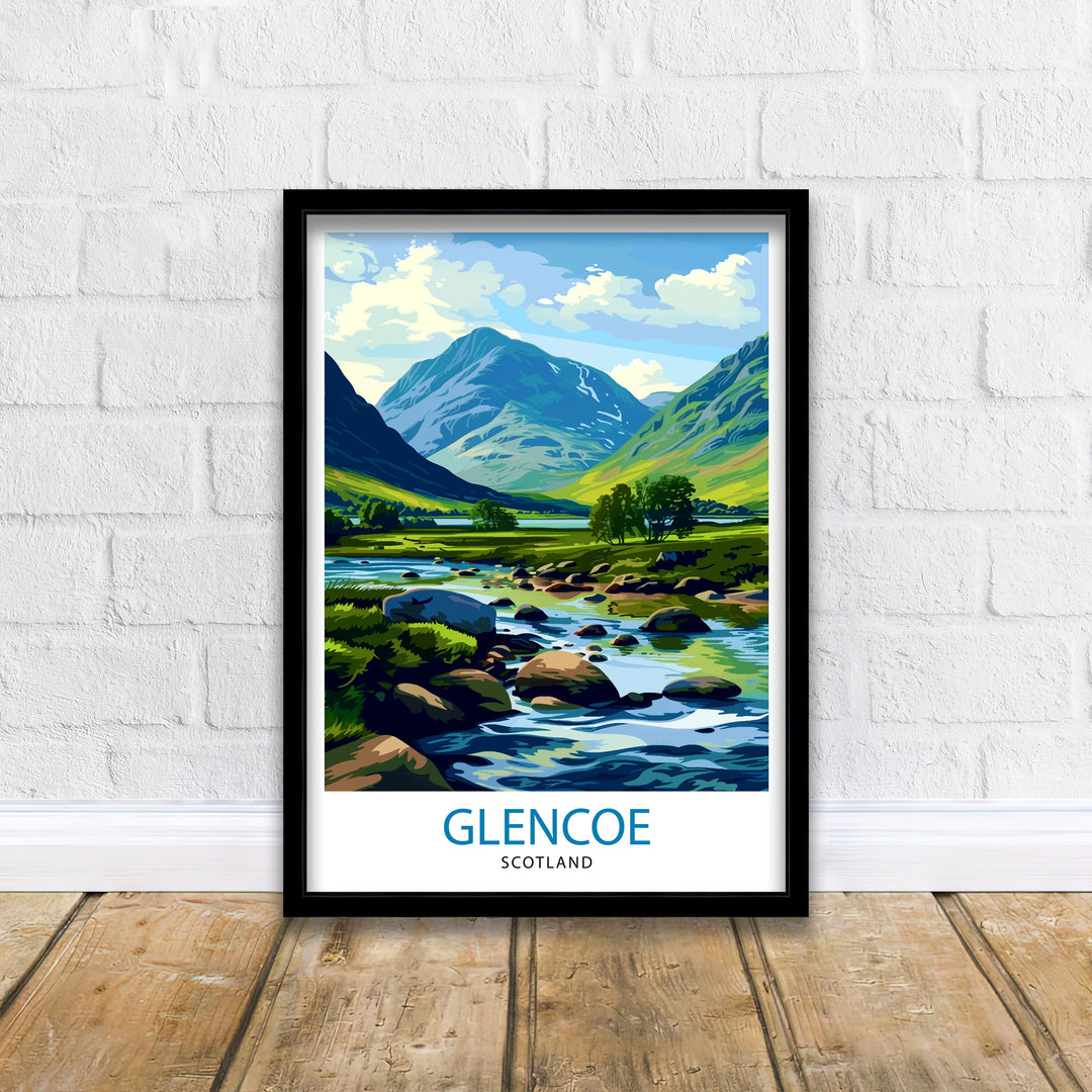 Glencoe Scotland Travel Print Wall Art Glencoe Wall Hanging Home Décor Glencoe Gift Art Lovers Scotland Art Lover Gift Print Art