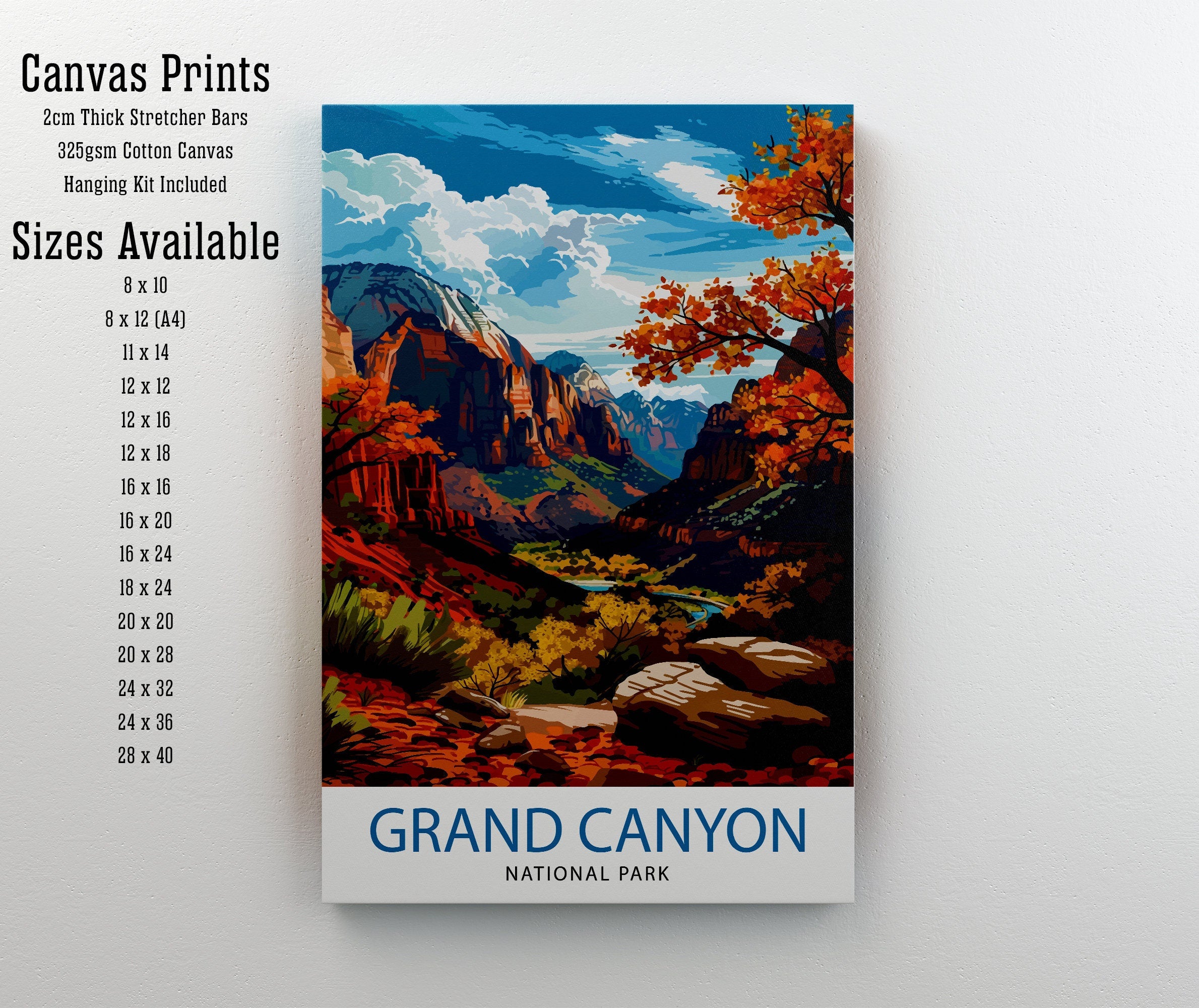 Grand Canyon Travel Print | Grand Canyon | Grand Canyon Print | Grand Canyon Poster | Wall Art | National Park | Arizona Wall Art