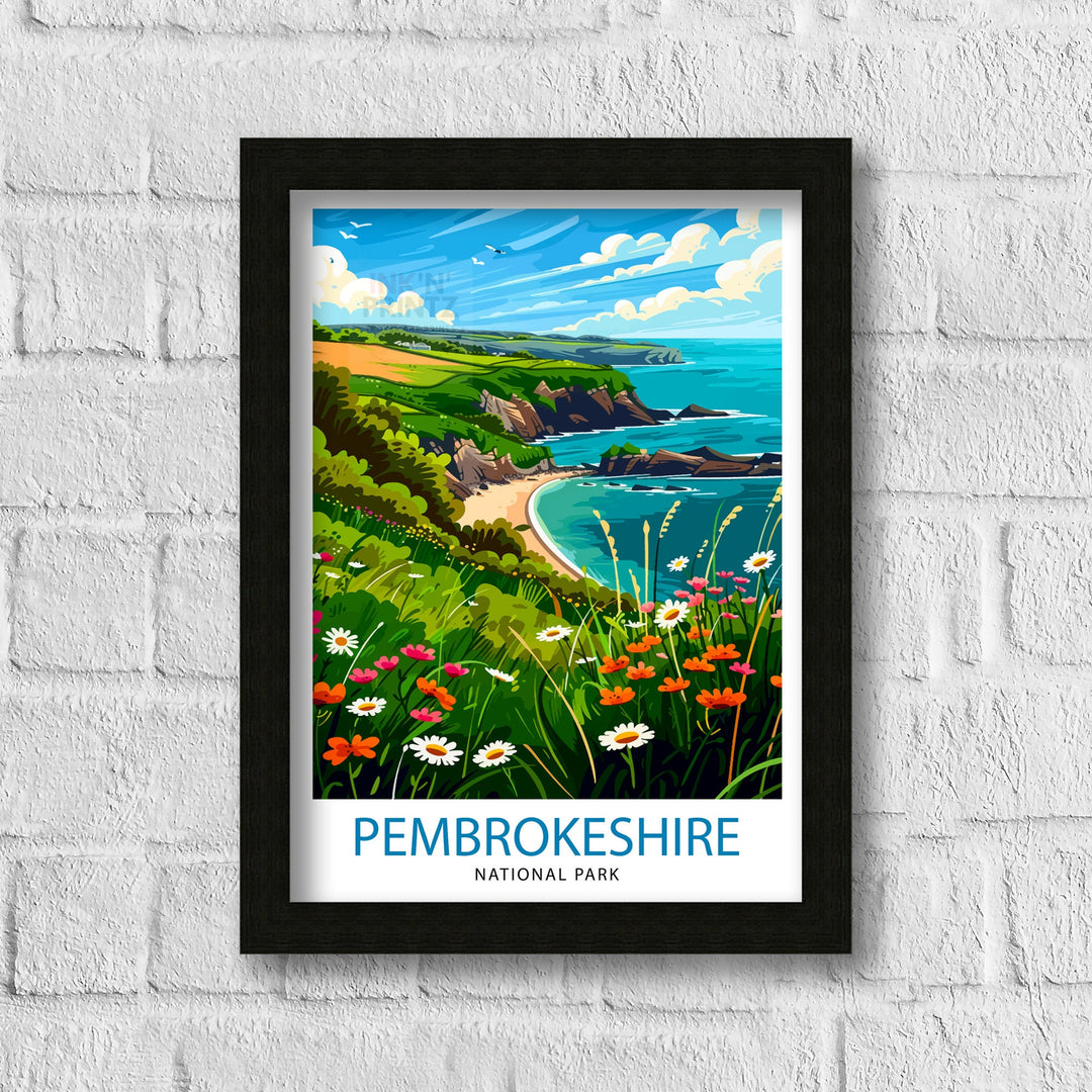 Pembrokeshire Travel Poster Pembrokeshire Coast Pembrokeshire Poster Pembrokeshire Art Landscape National Park Pembrokeshire