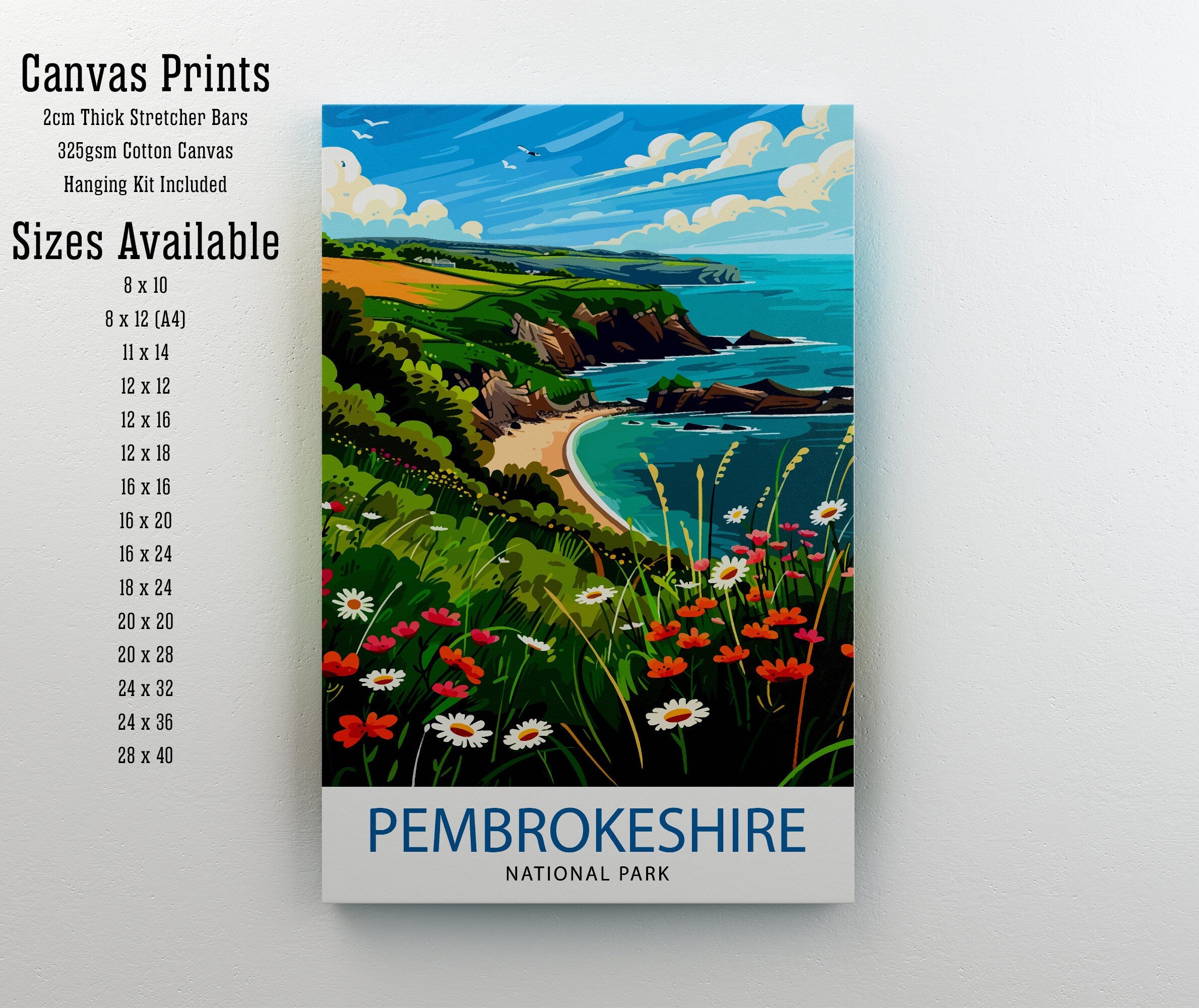 Pembrokeshire Travel Print Pembrokeshire Coast Pembrokeshire Print Pembrokeshire Art Landscape National Park Pembrokeshire